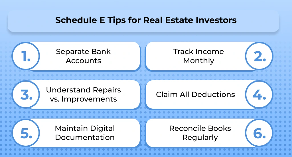Schedule E Tips for Real Estate Investors